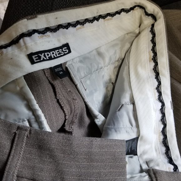 Express pants Tan and white pinstripe Size 6R - Picture 12 of 15
